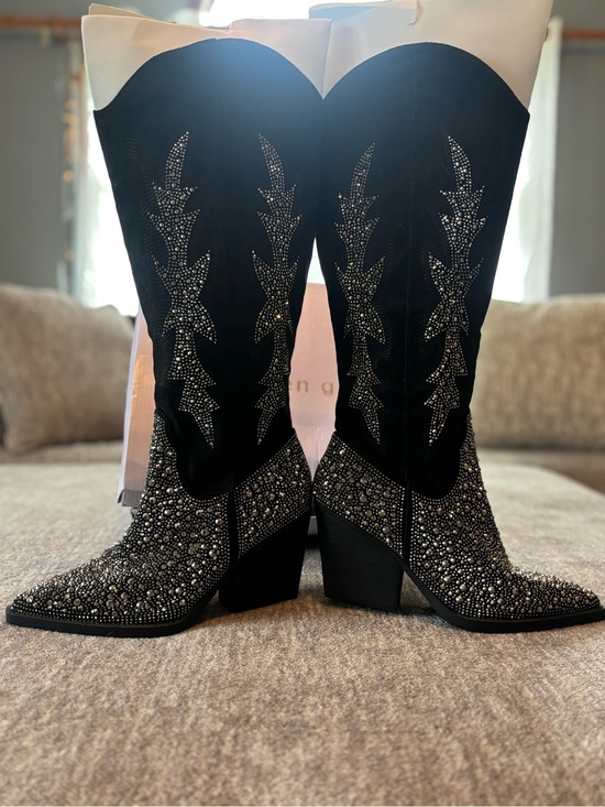 Madden Girl Shoes - Madden Girl Apple Women’s Embellished Western Boots Black Size 10